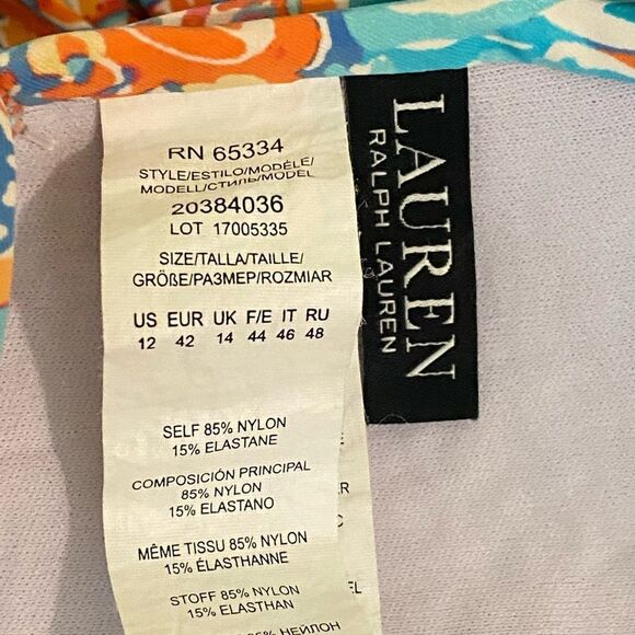 NWT LAUREN Ralph Lauren® Amara Patchwork Molded Cup Halter Top Sz. 12 - Picture 3 of 7